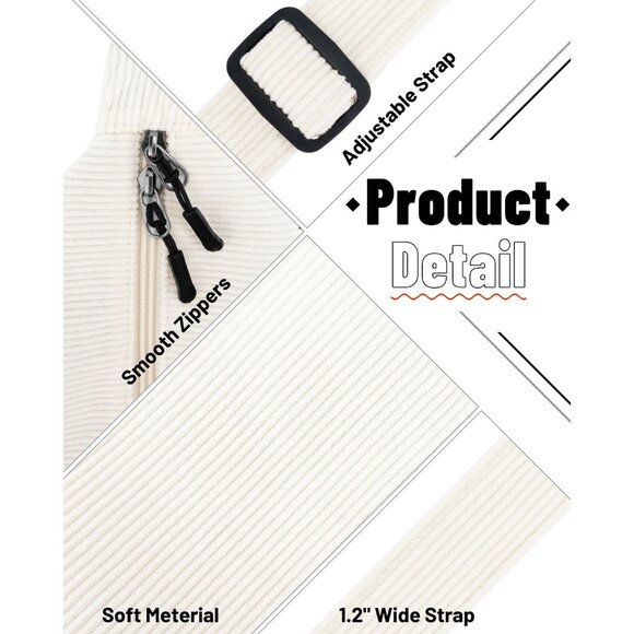 Women Corduroy Beige Imported Polyester Crossbody Lightweight Crescent Sling Bag - Picture 4 of 7